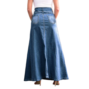 <span class=keywords><strong>Jupe</strong></span> mi-longue en <span class=keywords><strong>jean</strong></span> taille haute YUANBOFEI pour <span class=keywords><strong>femme</strong></span> – Confortable et ample pour le quotidien - Product Image 2