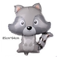 Vente en gros de ballons en aluminium de zoo de dessins animés renard tigre lion girafe cheval ours léopard raton laveur girafe ballons en aluminium pour décoration de fête
