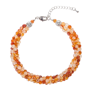 Pulsera de Ágata Natural de 3 Filas WENCHI, Colección de Piedras Preciosas Sueltas - Product Image 1
