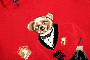 Maglione Invernale Vintage da Donna Ralph Lauren con <span class=keywords><strong>Orsetto</strong></span>, Lavorato a Mano in Puro Cotone, Stile Anime Cartoon - Product Image 2