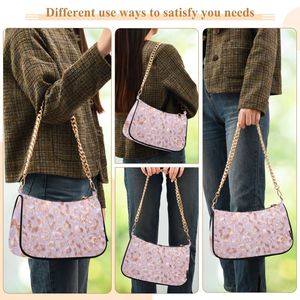 Bolso de Hombro con Correa de Cadena y Estampado de Leopardo, Bolso Bandolera de Poliéster con Cierre de Cremallera para Mujer - Product Image 5