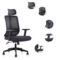Chaise de bureau moderne à dossier haut en maille, réglable, avec appui-tête pivotant - Chaise de secrétaire pour ordinateur, vente chaude