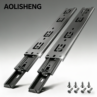 Glissières de tiroir AOLISHENG robustes à extension complète, réglables, à roulement à billes, en acier laminé à froid de 45 mm, fixation latérale, pour appartement et salle à manger