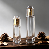 Flacon pulvérisateur en verre transparent de 50 ml, flacon en verre rechargeable pour brume hydratante, atomiseur de parfum vide à col serti de 15 mm