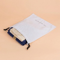 Pochette de rangement en tissu de coton mousseline écologique et fine, personnalisable, pour vêtements, avec cordon de serrage, sac anti-poussière pour emballage de vêtements
