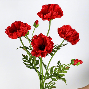 Grandes fleurs artificielles en PU (poppies et bleuets) pour la photographie <span class=keywords><strong>de</strong></span> mariage, ornements floraux pour la décoration intérieure et extérieure - Product Image 1