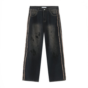 Nuovi <span class=keywords><strong>Jeans</strong></span> da <span class=keywords><strong>Uomo</strong></span> alla Moda con Lavaggio Sbiadito <span class=keywords><strong>Grigio</strong></span>, Alta Qualità, Casual, Effetto Vissuto, <span class=keywords><strong>Jeans</strong></span> Vintage Personalizzati a Gamba Dritta e Larga - Product Image 4