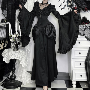 versace stretch neoprene backless dress The Gothic Elegant Spider Long Dress DW1061 XS