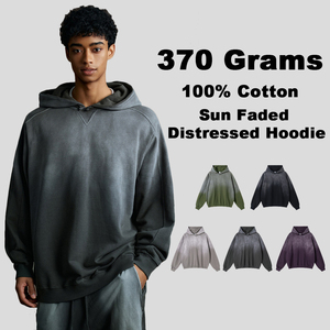 Chất Lượng Cao 100% Bông 370gsm Hoodies Tùy Chỉnh Cổ Điển Rửa Rửa In Axit Rửa Áo Mặt Trời Faded In Kỹ Thuật Số Của Nam Giới Hoodies - Product Image 1