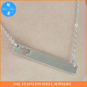 Inspire cuore tagliato fuori dal Design con targa in acciaio inossidabile collana di gioielli gioiello di moda per le donne - Product Image 6