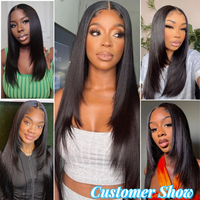 Vente en gros de cheveux vietnamiens bruts os naturel perruque de cheveux humains droite coupe de cheveux papillon couche réaliste 13x4 HD perruques avant en dentelle