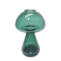 Vase Champignon Coloré en Verre – Vases à Fleurs de Table – Contenant pour Arrangements Floraux – Pot de Culture Hydroponique en Verre