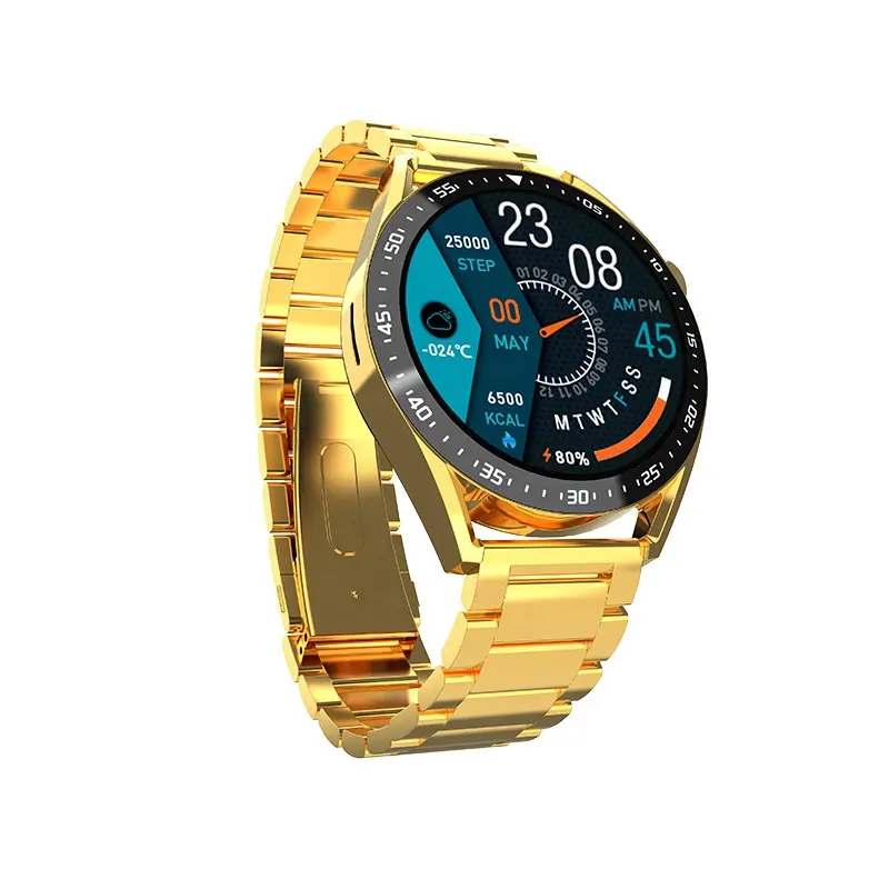 Js5 Pro New Smartwatch vàng sang trọng NFC 1.52 "người đàn ông thể thao đồng hồ dây đeo bằng thép không gỉ không thấm nước BT cuộc gọi reloj inteligente tập thể dục