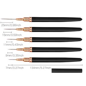 Nail Liner Brush Set UV Gel Nail Brushes Kits 5pcs <span class=keywords><strong>French</strong></span> Stripe Line Painting Dessin Fleur <span class=keywords><strong>Stylo</strong></span> <span class=keywords><strong>Manucure</strong></span> Outils - Product Image 3