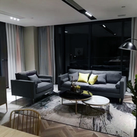 Produit phare : Canapé moderne trois places pour salon, super confortable, rembourré en éponge, en tissu velours bleu