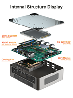 Ordinateur de bureau mini Hystou pour le jeu et le bureau, processeur Intel Core i7-1255U, DDR5, Windows 10, Linux