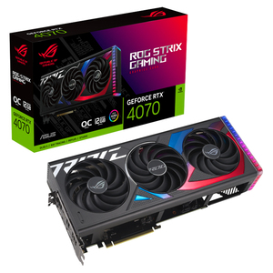 Tarjeta gráfica <span class=keywords><strong>ASUS</strong></span> <span class=keywords><strong>ROG</strong></span> <span class=keywords><strong>Strix</strong></span> GeForce RTX 4070 12GB OC GDDR6X usada con memoria de vídeo GDDR6X de 12GB y memoria de vídeo GDDR6X de 12GB - Product Image 1