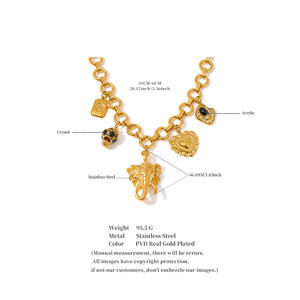 Jinyou 4019 inyou inyou minjyou שרשרת תליון זהב מפלדת אל חלד משובצת פיל מתכת שחור - Product Image 6