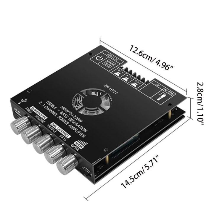 ZK-HT21 Digital Amplifier Module 2.1 Channel - Professional 1u