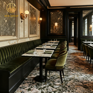 Ensemble de mobilier vintage pour <span class=keywords><strong>hôtel</strong></span> Ron Group, table carrée en marbre, banquette rembourrée, chaise en velours, sur mesure pour <span class=keywords><strong>restaurant</strong></span> - Product Image 1