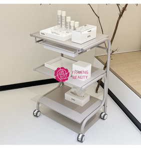Yicheng Beauty nouvelle mode chariot multicouche chariot Salon <span class=keywords><strong>3</strong></span> couches chariot chariot étagères roulantes organisateur de stockage chariot chariot - Product Image 4