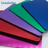 Plaques de miroir acrylique PMMA autocollantes anti-rayures de haute qualité, modernes, 0,8-2 mm, pour la décoration intérieure, découpe multicolore