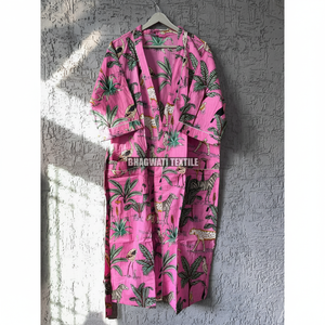 Nouveau luxe unisexe tigre imprimé Kimono Robe 100% coton Boho plage couverture parfaite robe de demoiselle d'honneur cadeau pour ses vêtements de nuit pour femmes - Product Image 1