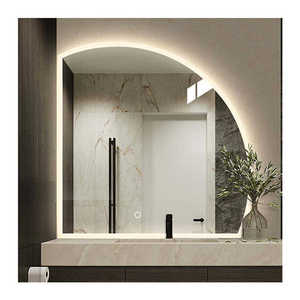 Décoration artistique personnalisée <span class=keywords><strong>Miroir</strong></span> de courtoisie demi-rond givré anti-buée pour bain-<span class=keywords><strong>douche</strong></span> <span class=keywords><strong>Miroir</strong></span> de salle de bain intelligent à led <span class=keywords><strong>avec</strong></span> écran tactile - Product Image 6