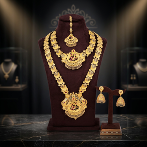 Joyería de Moda al por Mayor, Collares Combinados Mini y Largos con Baño de Oro de 14K, 18K y 24K, Diseño Tradicional, Conjunto de Joyería para Bodas - Product Image 1