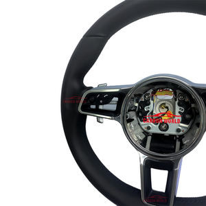 Volant en cuir noir sans bouton personnalisé pour <span class=keywords><strong>Porsche</strong></span> 911 996 GM Cayenne 958 718 Boxster 968 Cayman Macan <span class=keywords><strong>RS</strong></span> - Product Image 4