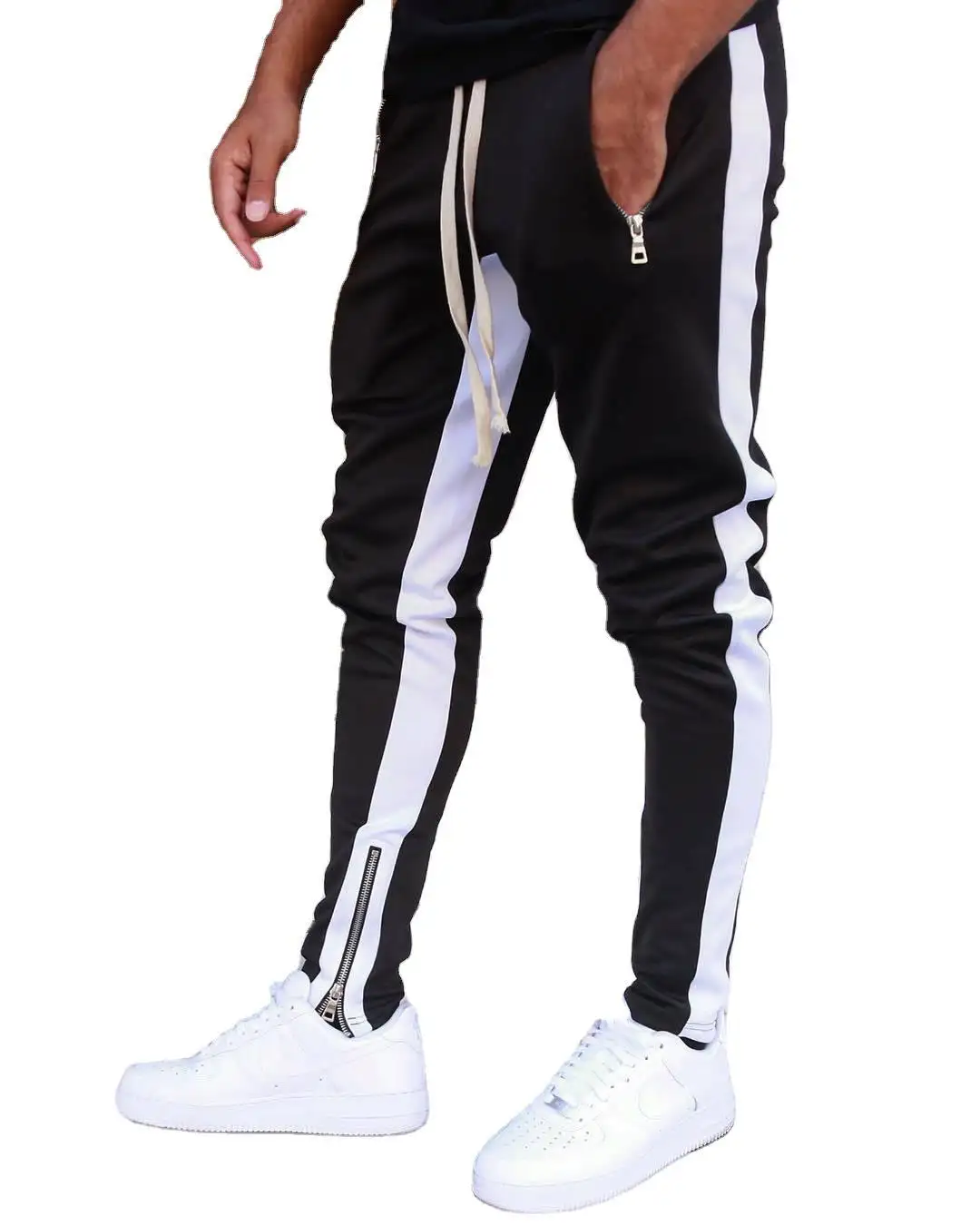 2023 new arrival High street long leg pants zipper cotton autumn and winter pants casual sports men's pants