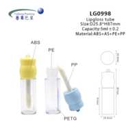 Tube de brillant à lèvres 5 ml, flacon rond vide avec grande brosse, bouchon à vis, conteneur cosmétique en plastique PETG ABS de qualité supérieure, en vrac