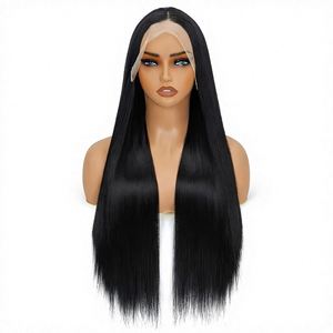 Peluca frontal de encaje premium 13x4 al por mayor, lisa, pre-arrancada, sintética para mujer - Product Image 2
