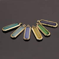 Bouton en métal personnalisé OEM avec pendentif en barre de cristal de verre pour collier, boucles d'oreilles, bracelets, collier, accessoires de bijouterie