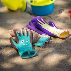Gants de <span class=keywords><strong>jardin</strong></span> pour enfants Deliwear, logo personnalisé, revêtement en caoutchouc latex, dessin animé, anti-abrasion, gants de travail en nitrile pour enfants, bricolage - Product Image 5