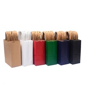 Sac en papier kraft blanc et brun personnalisé avec logo imprimé, réutilisable, pour emballage et shopping – Offre Spéciale - Product Image 3