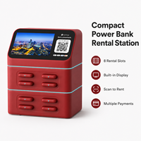 Stazione di Noleggio Power Bank con Codice QR Condiviso e Schermo Pubblicitario, 8 Slot, 4G/Wi-Fi, Portatile per Ricarica Laptop in Ristoranti e Bar