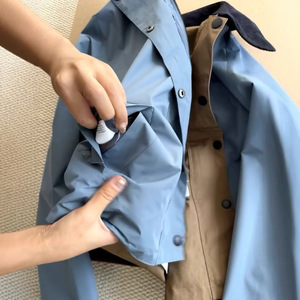 Veste décontractée réversible à col châle rétro <span class=keywords><strong>bleu</strong></span> pour femmes Real Shot, manteaux courts coupe-vent d'hiver, <span class=keywords><strong>trench</strong></span>-coat, vêtements d'extérieur - Product Image 1