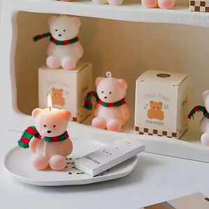 เทียนหอมรูปหมีน่ารักทำมือขายส่ง สำหรับตกแต่งบ้าน ของขวัญสุดสร้างสรรค์สำหรับคริสต์มาส วันขอบคุณพระเจ้า และวันวาเลนไทน์ - Product Image 2