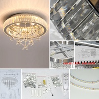 Entrepôt allemand Lampe de plafond intelligente et lumineuse personnalisée Lumière d'intérieur avec télécommande Éclairage interchangeable en 3 couleurs