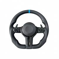   Volant M en cuir perforé avec bande centrale bleue, palettes de changement de vitesse M1 M2 ACC, forme D, compatible F10 F30 F35 F15 F18, amélioration