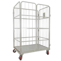 Conteneur de stockage pliable en treillis métallique, 4 roues, robuste, 400 kg, neuf, pour restaurant, maison, commerce de détail, Sbt OEM, 1 an