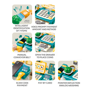 Giocattoli di Alta Qualità QS per Supermercato, Registratore di <span class=keywords><strong>Cassa</strong></span> Elettrico in Plastica a 2 Colori, Gioco di Ruolo per Bambini - Product Image 3