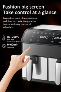 Huining phong cách mới của nhà máy Dual Zone 4L + 4L Giỏ đôi Nồi chiên không khí thông minh điều khiển kỹ thuật số điện với phòng riêng biệt - Product Image 2