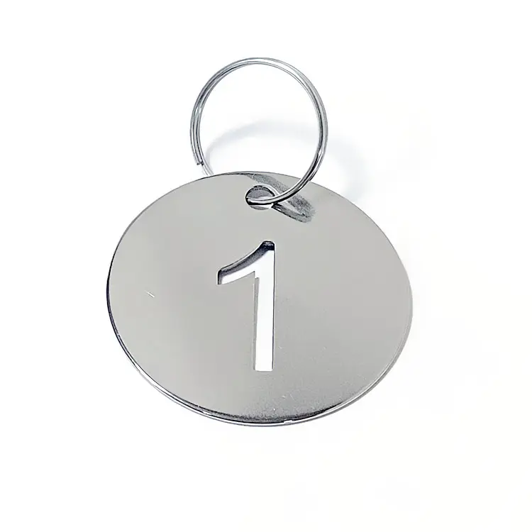 High Temperature Resistant 3CM Round Stainless Steel Hollow Marking Metal Tag Student Cup Number Tag Number Tag