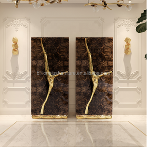 Mueble <span class=keywords><strong>Bar</strong></span> Esquinero de Acero Inoxidable Boca Do <span class=keywords><strong>Lobo</strong></span> Design, Elegante Vinoteca de Madera Blanca para el Hogar o Hotel, Mueble para Sala de Estar - Product Image 2