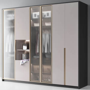 PA Custom Made Solid Wood Complete Bedroom Wall 3 Door <strong>Corner</strong> <strong>Wardrobe</strong> Design with Mirror Dressing Table - Product Image 4