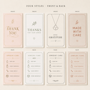 <span class=keywords><strong>Biglietti</strong></span> di ringraziamento e guida all'uso dei gioielli personalizzati a doppia faccia, <span class=keywords><strong>biglietti</strong></span> inserto in carta opaca premium per confezioni di gioielli di marca - Product Image 3