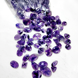 MAHNAJ GEMS Améthyste naturelle, quartz en vrac, pierres précieuses en gros, formes variées, violettes, polies, pour la fabrication de bijoux, RAJASTHAN JAIPUR - Product Image 1