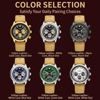 Montre chronographe à quartz pour homme, bracelet en cuir de luxe, étanche, calendrier, lumière nocturne, montre de sport pour homme